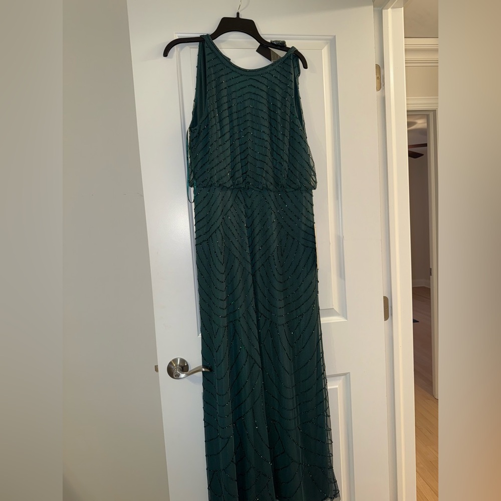 Adrianna Papell Teal Beaded Maxi Dress NWT never worn